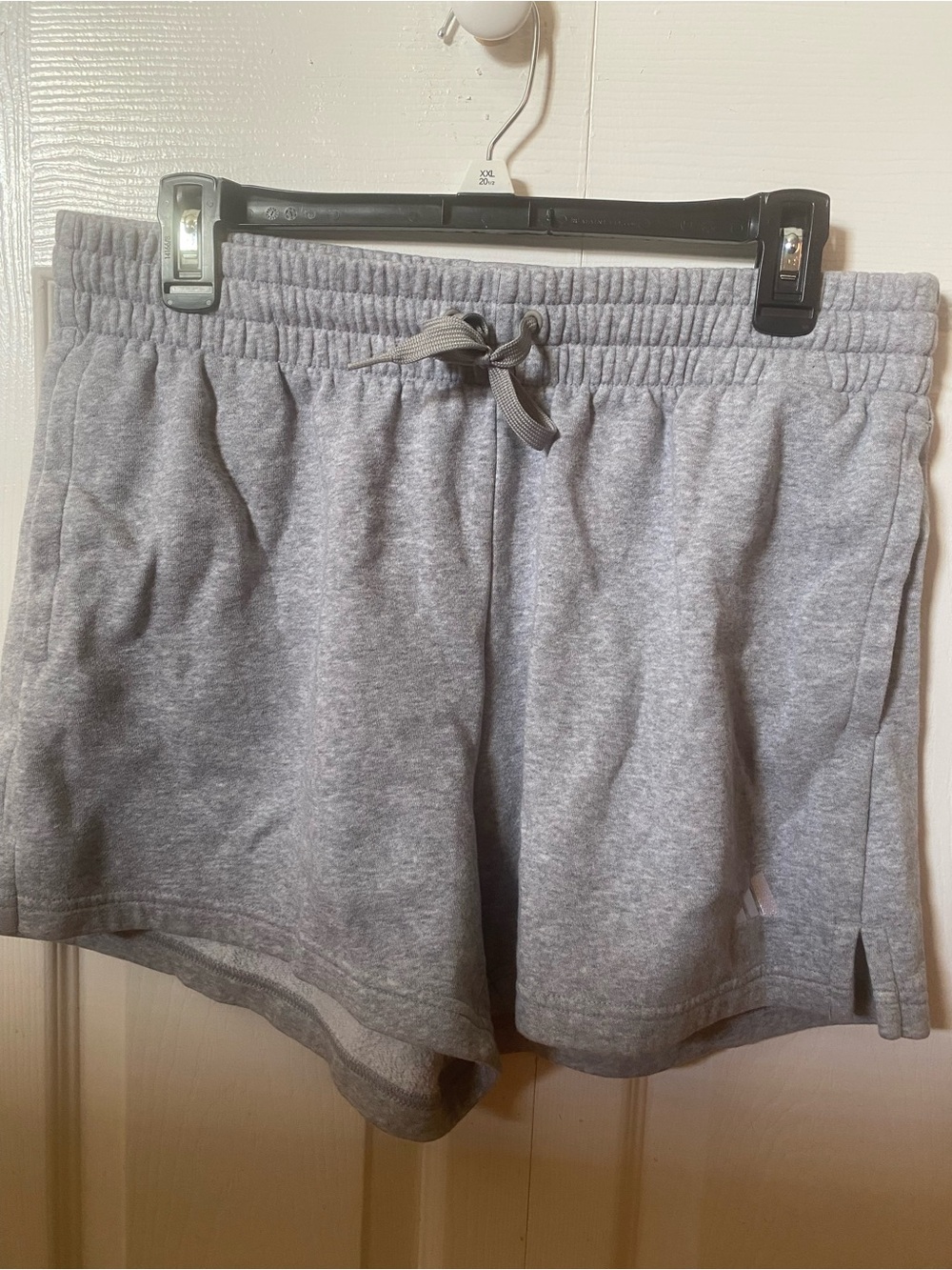 adidas Women's Gray Knit Athletic Shorts with Drawstring